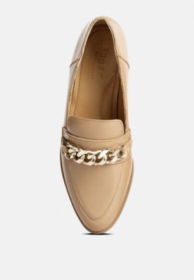 Womens Pola Leather Horsebit Loafers