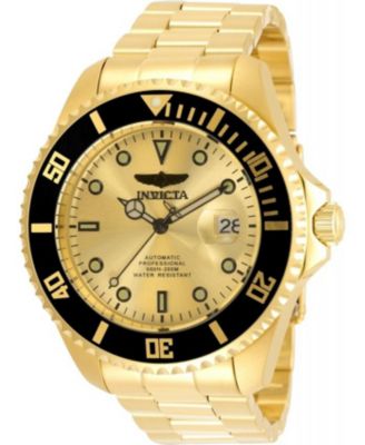 Men's 35723 Pro Diver Automatic 3 Hand Gold Dial Watch
