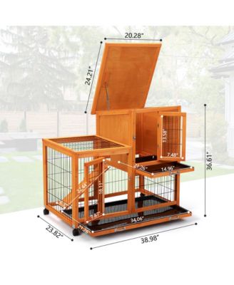 Streamdale Detachable Rabbit Hutch with Tray and Casters