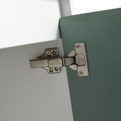 Modern Wave Plate Vanity with Soft-Closing Door, Ceramic Sink