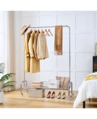 Streamdale Rolling Garment Rack with Basket