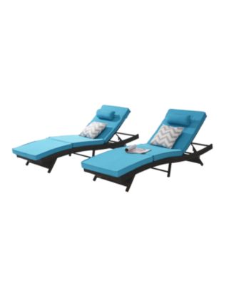 Outdoor Wicker Reclining Lounge Chairs (Set of 2) - Beach, Pool, Garden