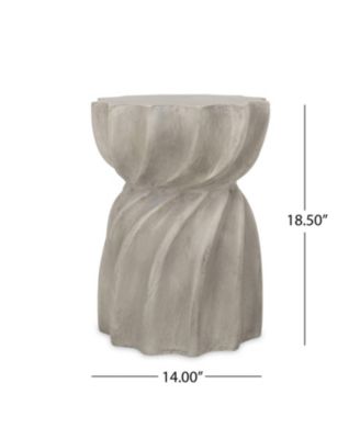 Sunburst Hourglass Concrete Outdoor Side Table