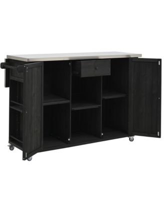 Streamdale Outdoor Kitchen Island - Fir Wood, Stainless Top