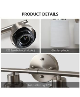 Streamdale Brushed Nickel Vanity Wall Sconce with Frosted Glass Shades for Bathrooms (Bulbs Not Included