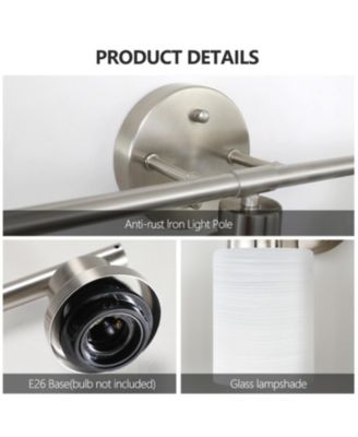 5-Light Vanity Wall Sconce with Frosted Glass Shades in Brushed Nickel