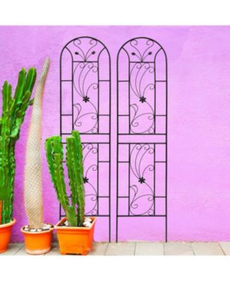 Streamdale 2-Pack Metal Garden Trellis, 86,7" Rustproof, Peacock Style, Black