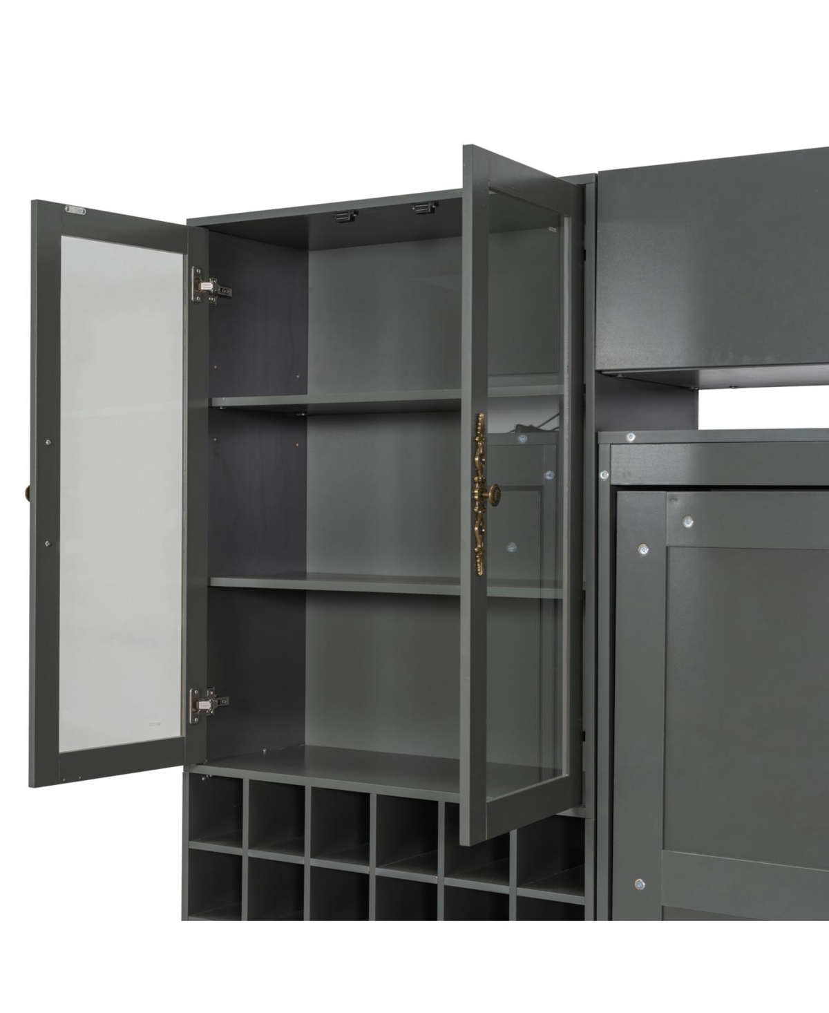 Streamdale Furniture Queen Size Murphy Bed Wall Bed with Sofa Shelves Usb & Light