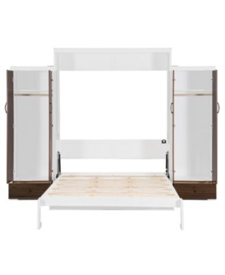 Full Size Murphy Bed Wall Bed with Closet Drawers and Table
