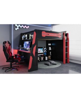 Loft Bed with Desk & Shelves