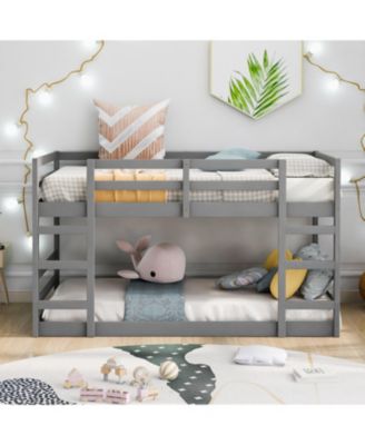 Twin Over Twin Bunk Bed with Ladder