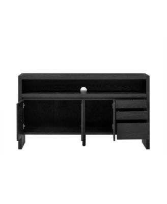 60" Modern Ash Veneer 3-Door Sideboard
