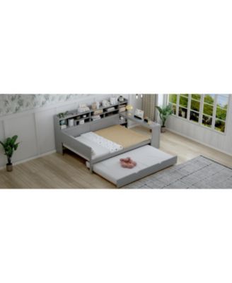 Daybed with Trundle Desk & Shelves
