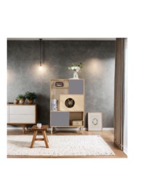 Modern cat Bookcase Cat tree shelves with Storage