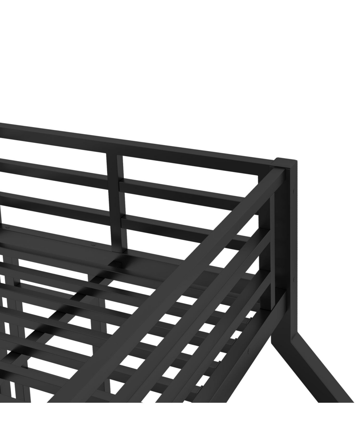Streamdale Furniture Metal Twin Xl/Queen Bunk Bed Noise Reduced Black