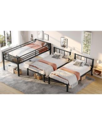 Triple Twin Bunk Bed - Black