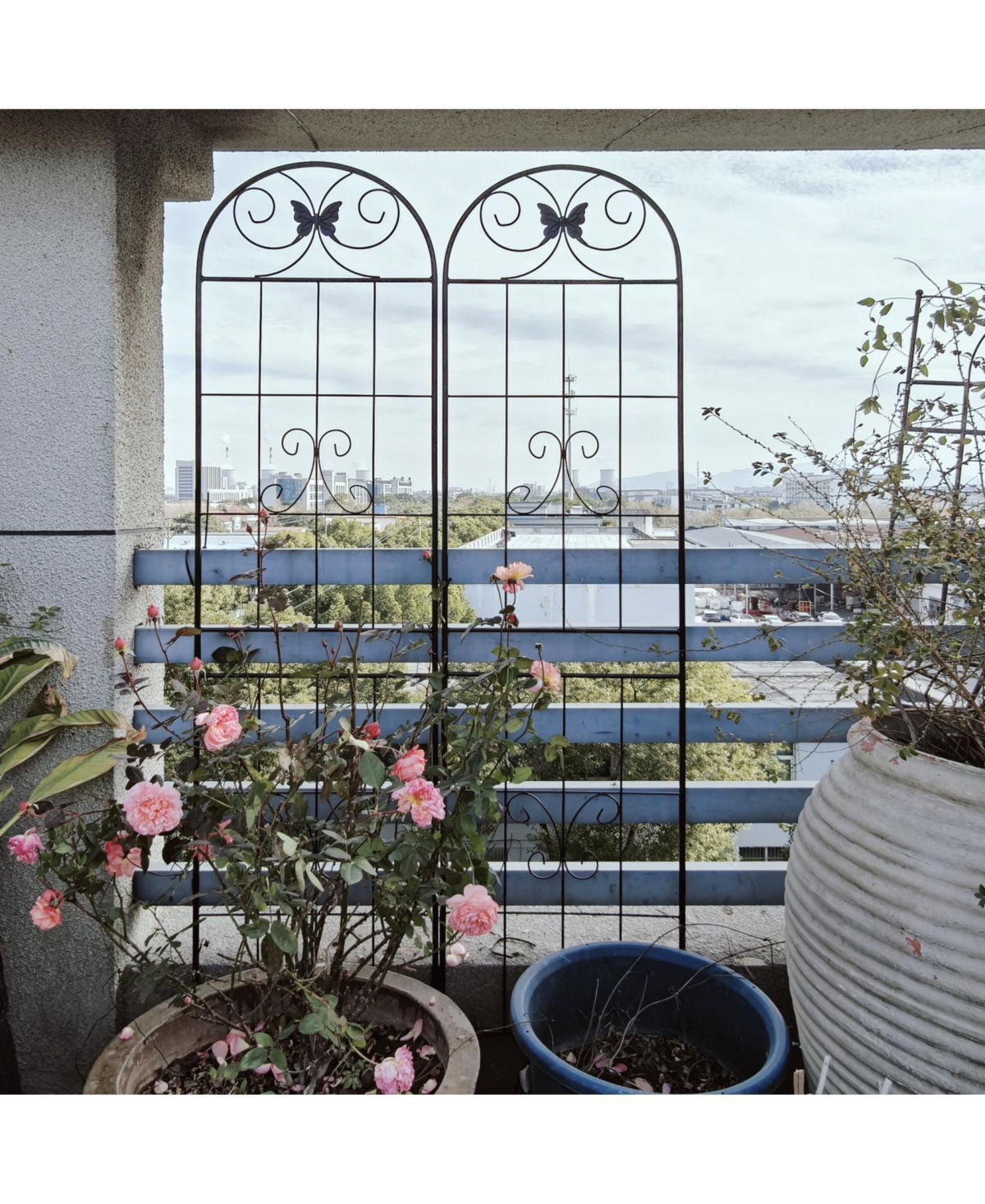 Streamdale Furniture 2 Pack Metal Garden Trellis 71" Rustproof Black