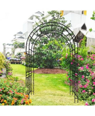 Black Metal Garden Arch 90.5" High