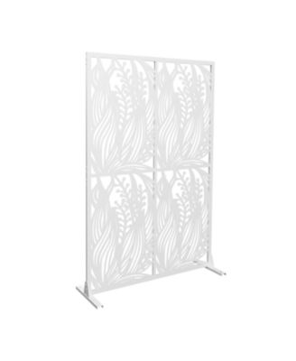 White Leaf Metal Privacy Screen 3.8x6ft