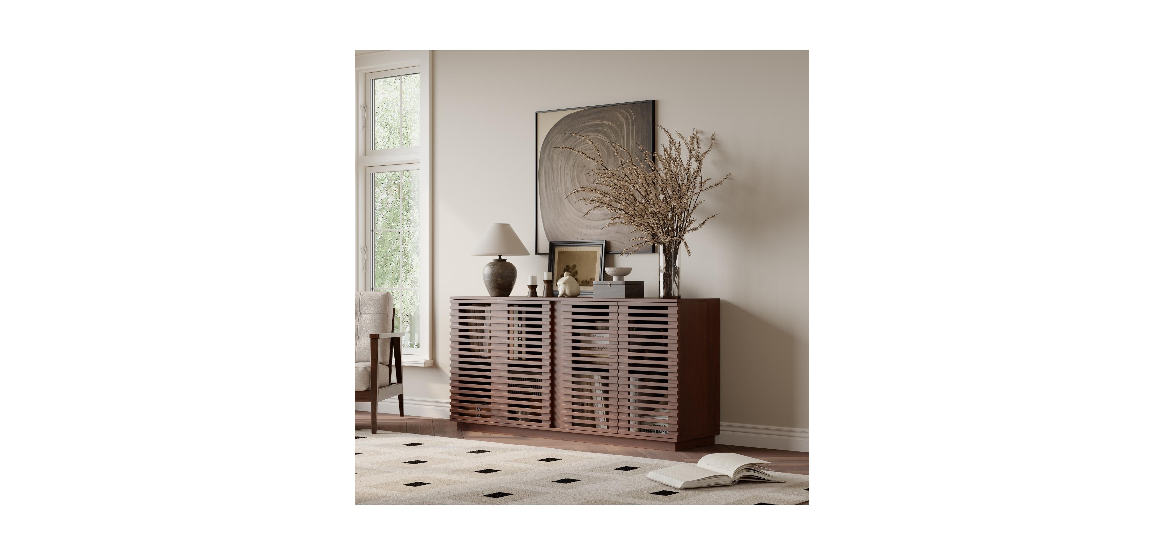 Streamdale Furniture 59.92" Buffet Sideboard with Solid Wood Doors