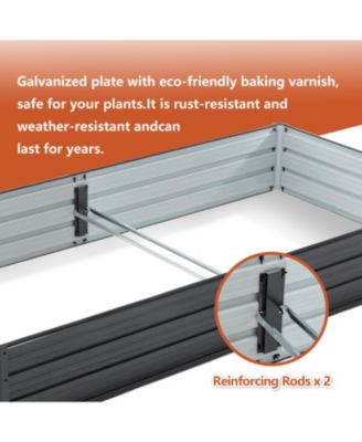 Galvanized Raised Garden Bed - 8x4x1 ft