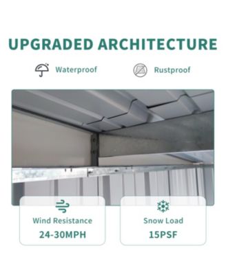 6x8FT Galvanized Steel Outdoor Storage Shed