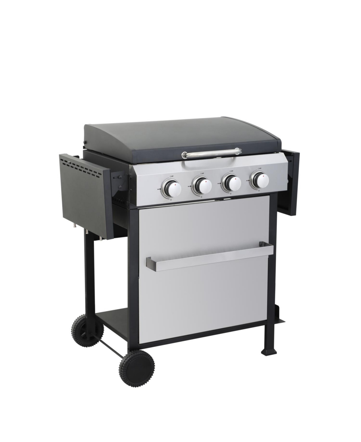 Streamdale Furniture 4-Burner Propane Bbq Grill Ss Plancha Foldable Side Table