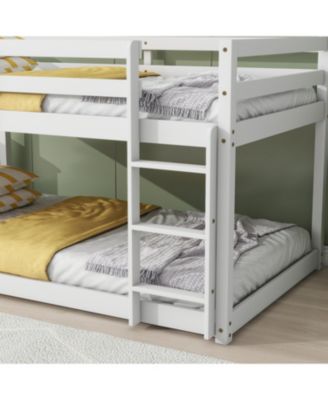 Solid Wood Twin Bunk Bed - White
