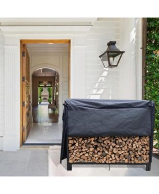 4ft Heavy Duty Firewood Rack - Matte Black