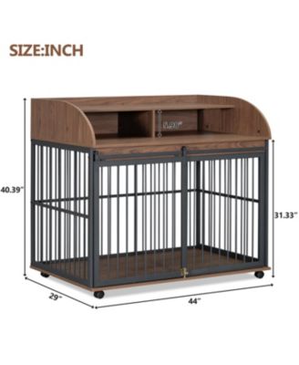 44" Heavy Duty Dog Crate Furniture with Storage