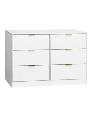 Simply Modern 6-Drawer Dresser - White