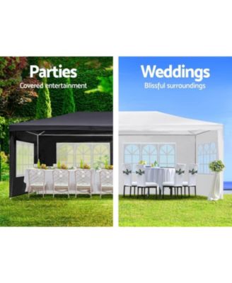 10x20' Wedding Party Canopy Tent with 6 Sidewalls - Black