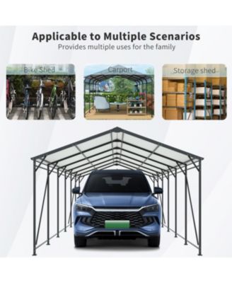 Streamdale 12x32 FT Heavy Duty Galvanized Steel Carport Garage