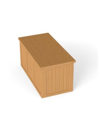 67 Gallon Wooden Deck Box - Outdoor Storage, Seat & Table Top