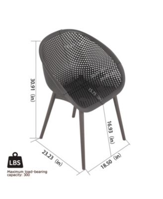 Streamdale Modern Lounge Chairs - Indoor/Outdoor, Warm Grey (2-Pack)