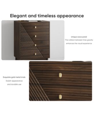 Modern 4-Drawer Dresser - Walnut