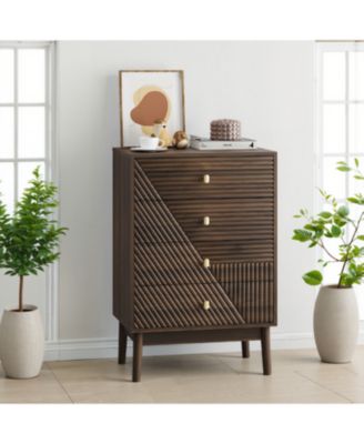 Modern 4-Drawer Dresser - Walnut