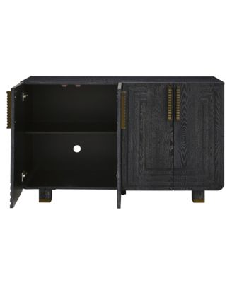 54" Retro Buffet Cabinet - 4-Door Fluted Sideboard