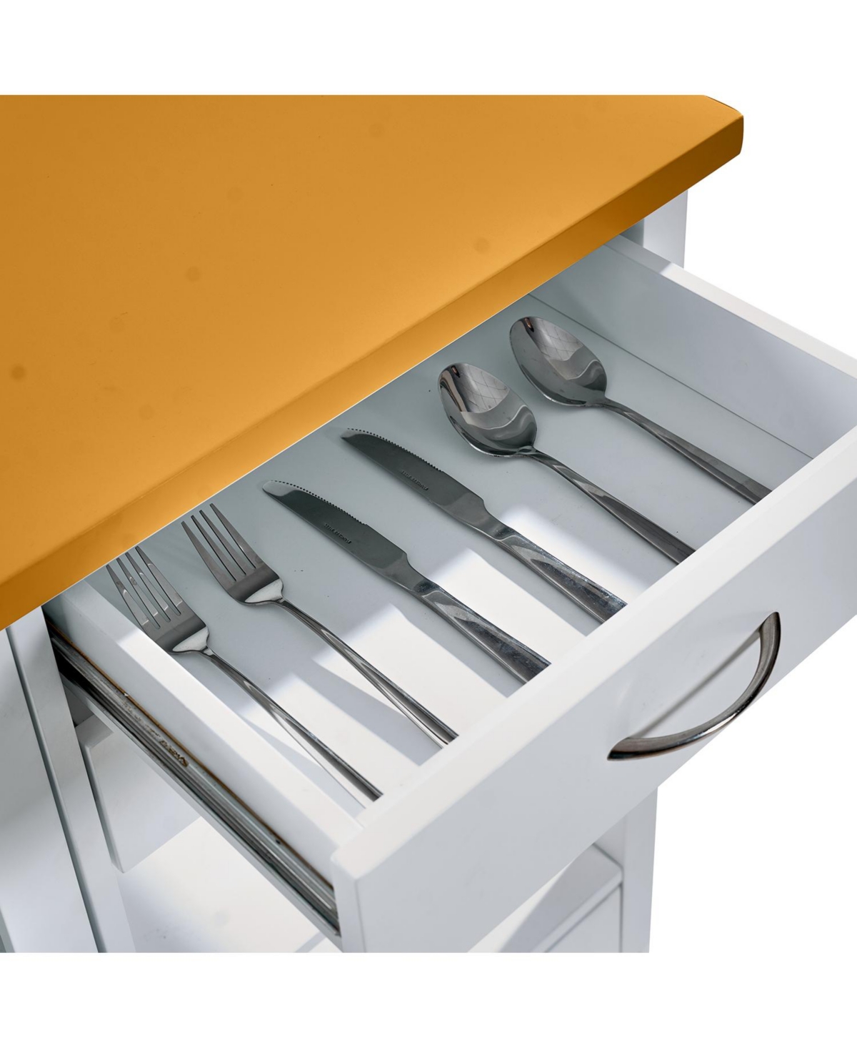 Streamdale Furniture Kitchen Island Cart - Rolling Storage Cabinet - White