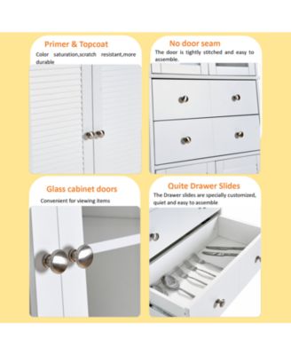 67" MDF Tall Freestanding Kitchen Pantry Cabinet