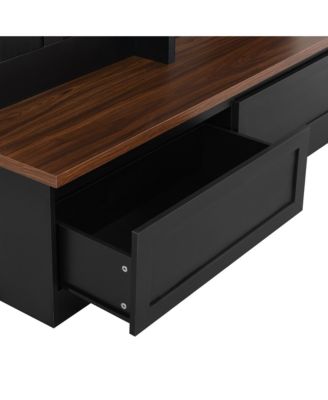 Streamdale Farmhouse 4-in-1 Hall Tree - Mudroom Coat Rack Bench with Drawers, Black