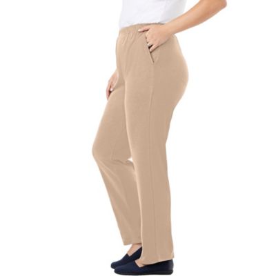 Plus Size Within 7-Day Knit Straight-Leg Pull-On Pants