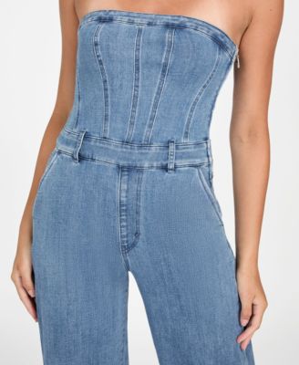 Women's Donna Sleeveless Denim Jumpsuit