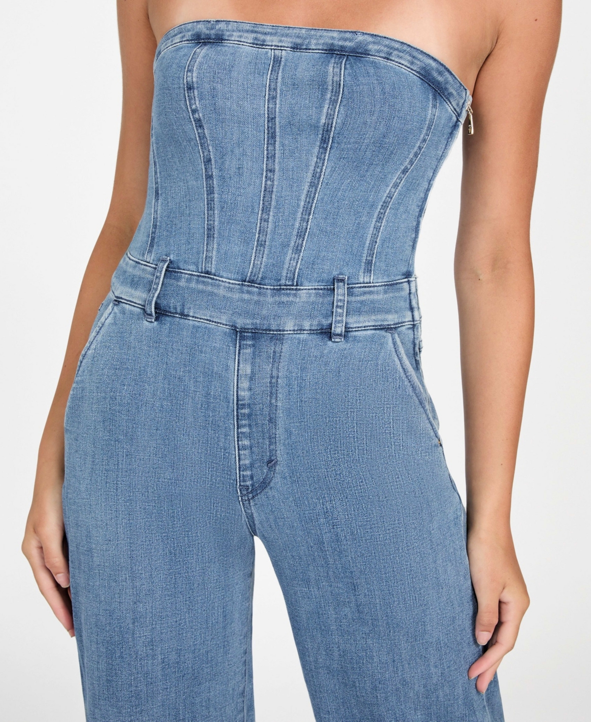 Guess Women's Donna Sleeveless Denim Jumpsuit In Multi