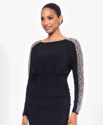 Petite Beaded Scoop Neck Dress