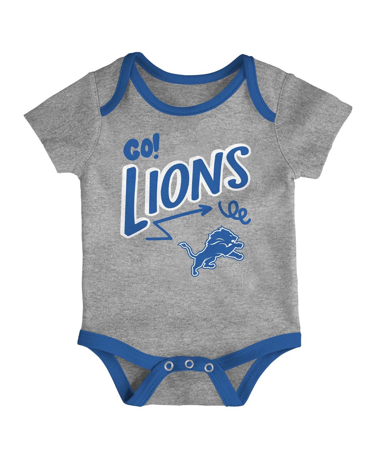 Outerstuff Infant 3-piece Detroit Lions All Day Play Bodysuit Set In Multi