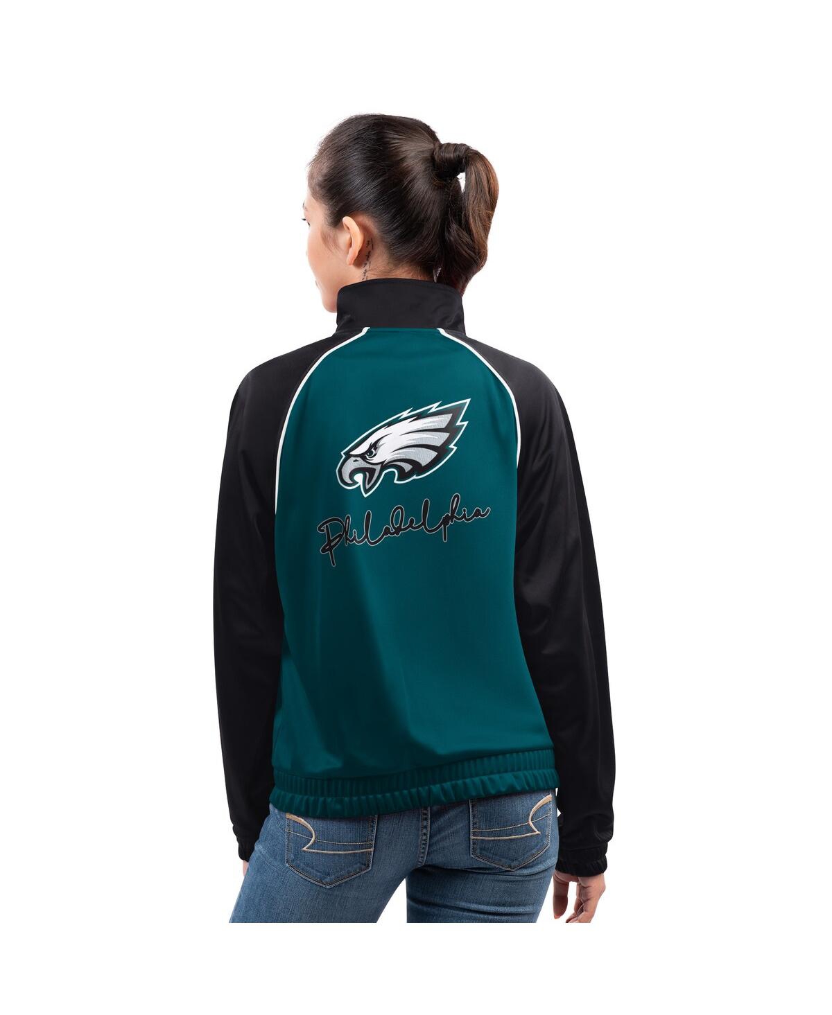 G-iii 4her By Carl Banks Midnight Green Philadelphia Eagles Replay Full-zip Track Jacket In Green