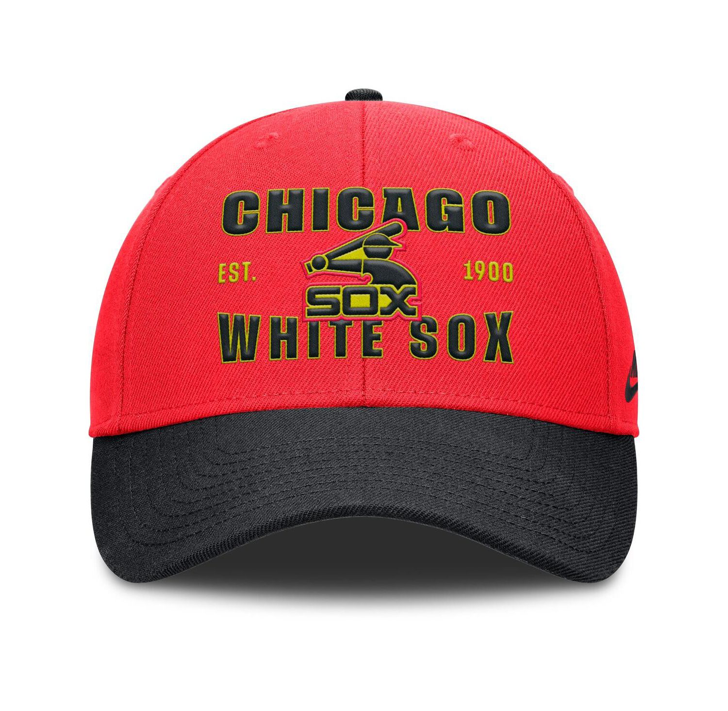 Men's Crimson/Black Chicago White Sox Neon 90s Rise Adjustable Hat