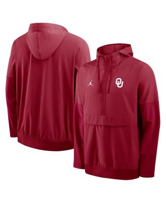 Nike - Men's Crimson Oklahoma Sooners Anorak Half-Zip Hoodie Jacket