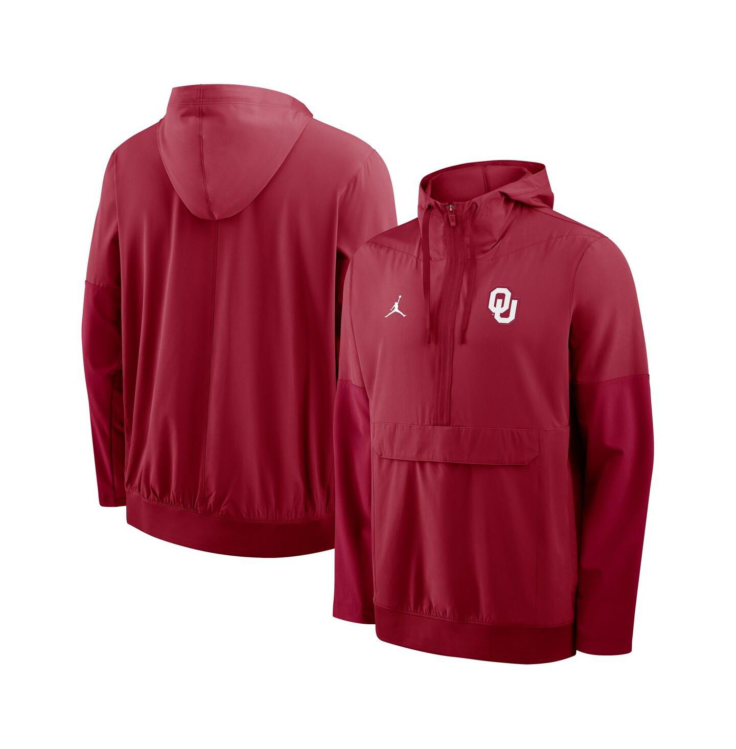 Мужская куртка Nike Crimson Oklahoma Sooners Anorak Half-Zip Hoodie Jacket — фото 1